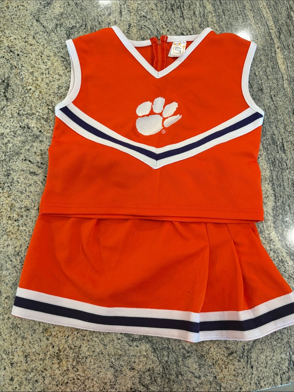 Girls Clemson Cheer Dress Tank Top & Skirt Set with Paw Accent